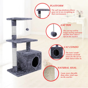 Domestic Delivery Animal Luxury Furniture  PAWZ Road Cat Tree Pet House Furniture Cat Toys  Scratching Post Wood Climbing Tree